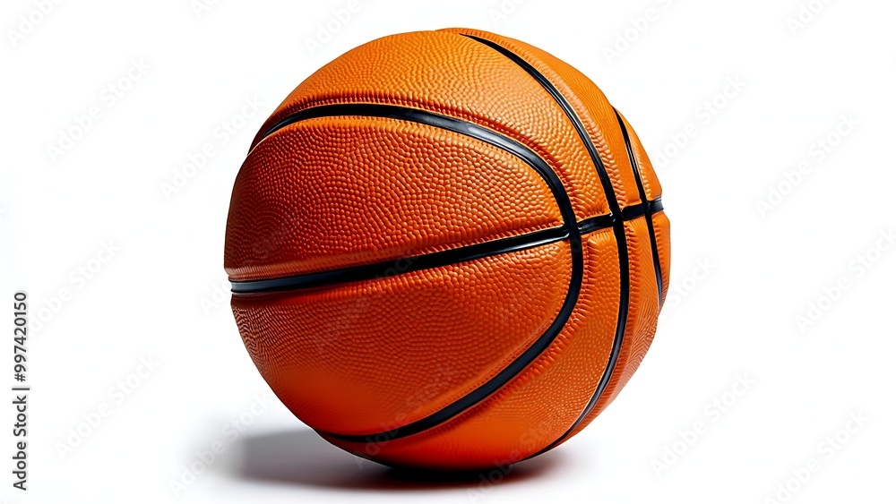 Fototapeta premium A close-up of a vibrant orange basketball with textured surface, showcasing its design and details