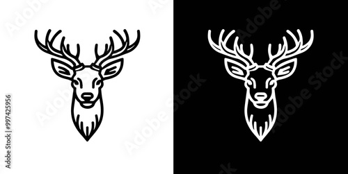 deer, black and white