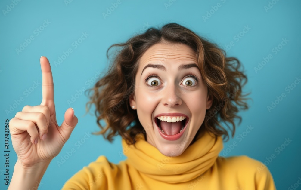 Woman Expressing Amazement While Pointing Woman Expressing Amazement While Pointing