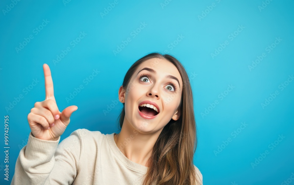 Excited Woman Making a Pointing Gesture Excited Woman Making a Pointing Gesture