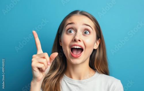 Woman Expressing Amazement While Pointing