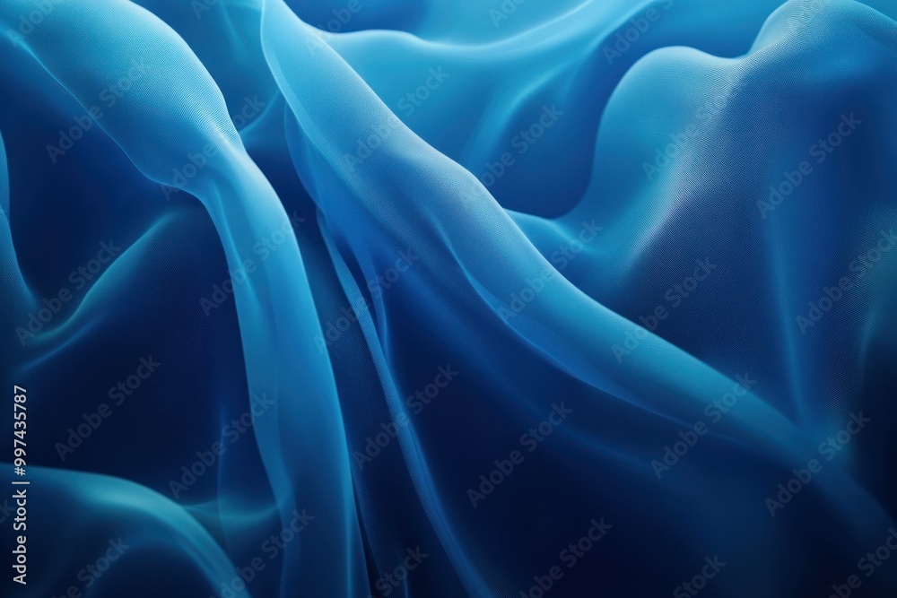Obraz premium Soft Blue Abstract Fabric Flowing Elegantly