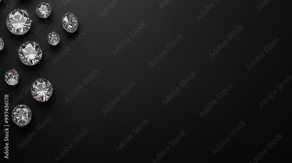 Sparkling Diamonds on Black Background Luxury Concept
Sparkling Diamonds on Black Background Luxury Concept