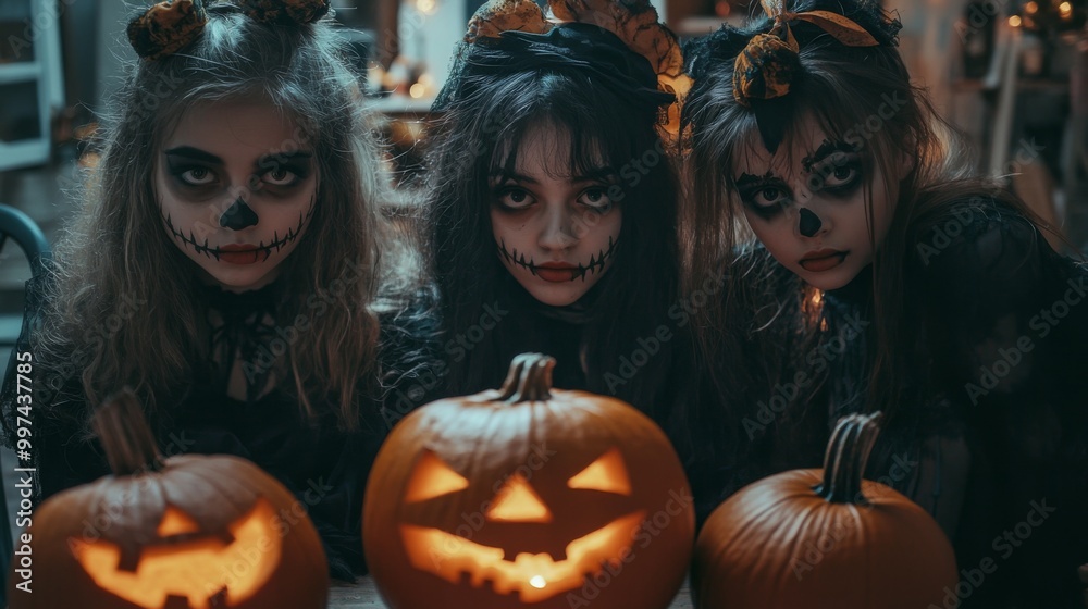 Halloween Themed Photoshoot with Pumpkins and Witches in the Forest Halloween Themed Photoshoot with Pumpkins and Witches in the Forest