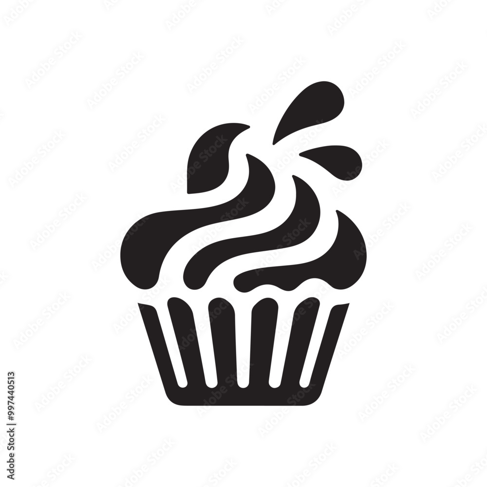 Modern Muffin Icon – A Clean, Black Silhouette Cupcake Logo with Fluid Shape Accents in Vector Style, Perfect for Bakery Branding, Packaging, or Food-Related Business Logos
Modern Muffin Icon – A Clean, Black Silhouette Cupcake Logo with Fluid Shape Accents in Vector Style, Perfect for Bakery Branding, Packaging, or Food-Related Business Logos
