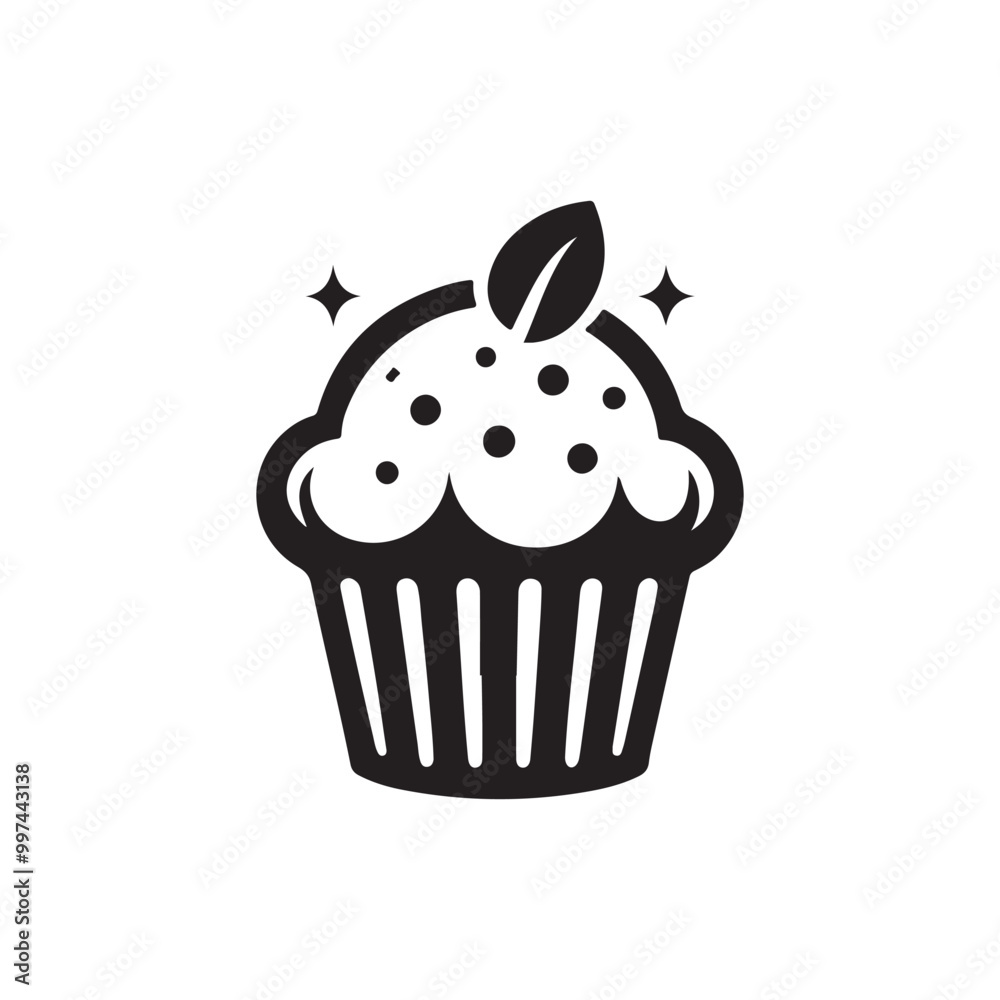 Modern Cupcake Logo Icon – A Stylish Vector Design with Fluid Shapes and a Clean Silhouette of a Muffin, Perfect for Bakery, Dessert Shops, or Food-Related Branding Projects
Modern Cupcake Logo Icon – A Stylish Vector Design with Fluid Shapes and a Clean Silhouette of a Muffin, Perfect for Bakery, Dessert Shops, or Food-Related Branding Projects