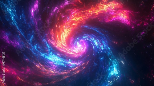 Neon fractal wallpaper immerses viewers in vibrant, otherworldly space colors