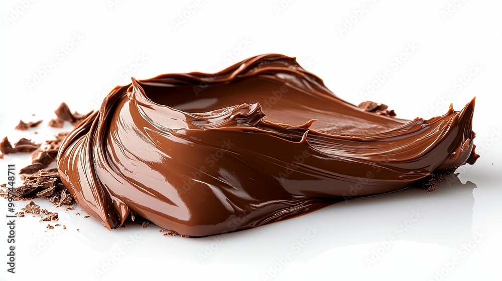 Swirling Chocolate Spread with Chocolate Flakes