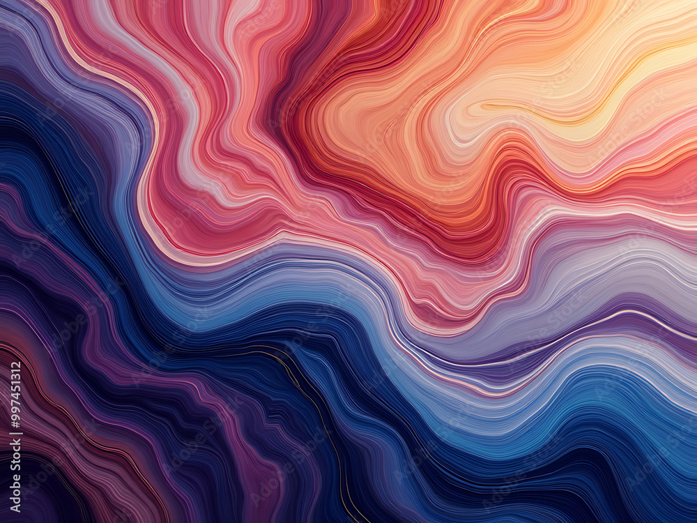 Fototapeta premium Surreal Fluid Abstract with Glossy, Dreamlike Liquid Effects