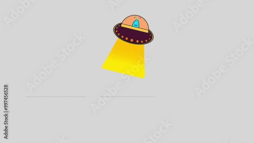Footage animation of screen play video or loading video with ufo icon character for your game, website, video, project and other