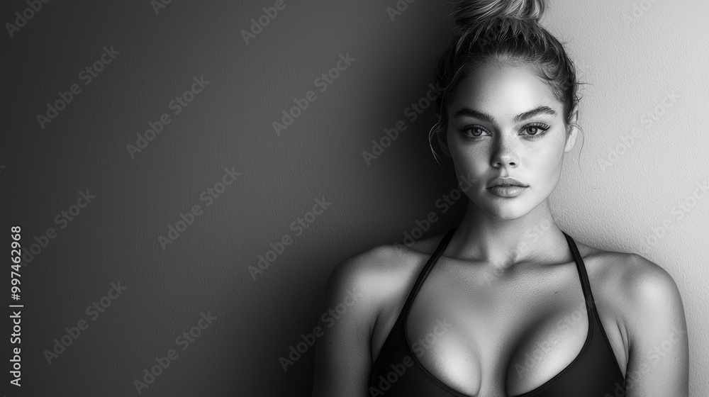 Elegant Woman in Black and White Portrait Photo Elegant Woman in Black and White Portrait Photo