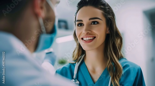 Dentist explaining posttreatment care after root canal providing detailed instructions to ensure proper healing and recovery photo