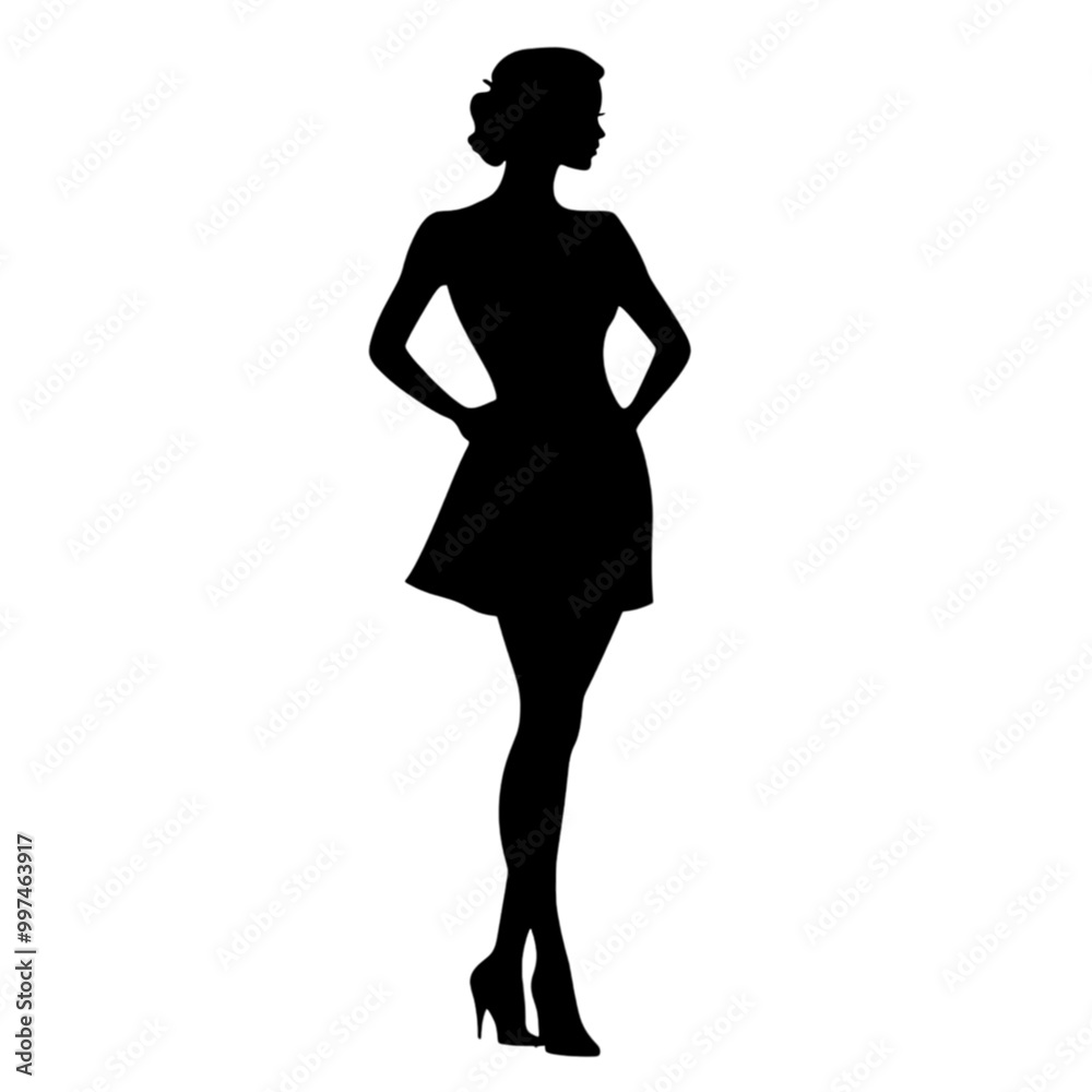silhouette of a woman in a dynamic pose silhouette of a woman in a dynamic pose