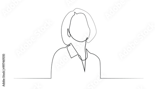 line art of woman with short hairstyle.one line drawing of woman short hairstyle.simple line vector illustration