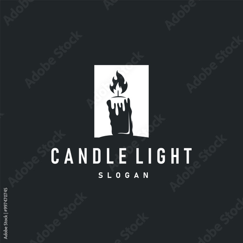 candle logo design concept template illustration simple traditional candle light