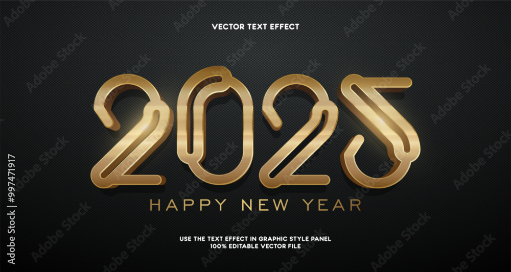 Happy new year 2025 template with gold 3d numbers. Collection vector design number 2025 celebration Happy new year 2025 template with gold 3d numbers. Collection vector design number 2025 celebration
