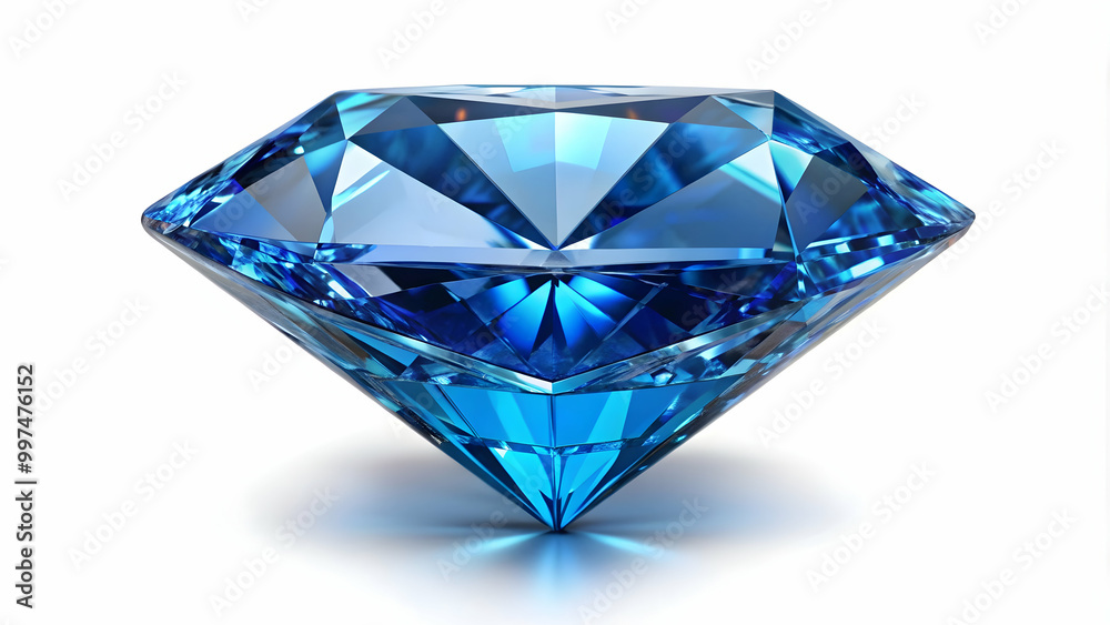 Blue diamond on white background, blue, diamond, gemstone, bright, precious, luxury, crystal, sparkle, shiny, faceted Blue diamond on white background, blue, diamond, gemstone, bright, precious, luxury, crystal, sparkle, shiny, faceted