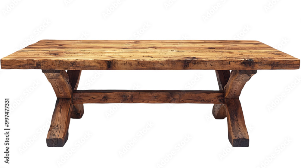 Rustic Wooden Dining Table with Natural Grain Rustic Wooden Dining Table with Natural Grain