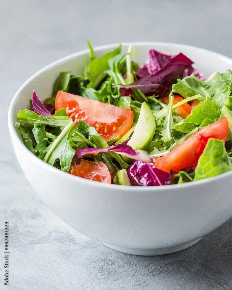 Fresh Low-Fat Salad with Mixed Greens and Fruits