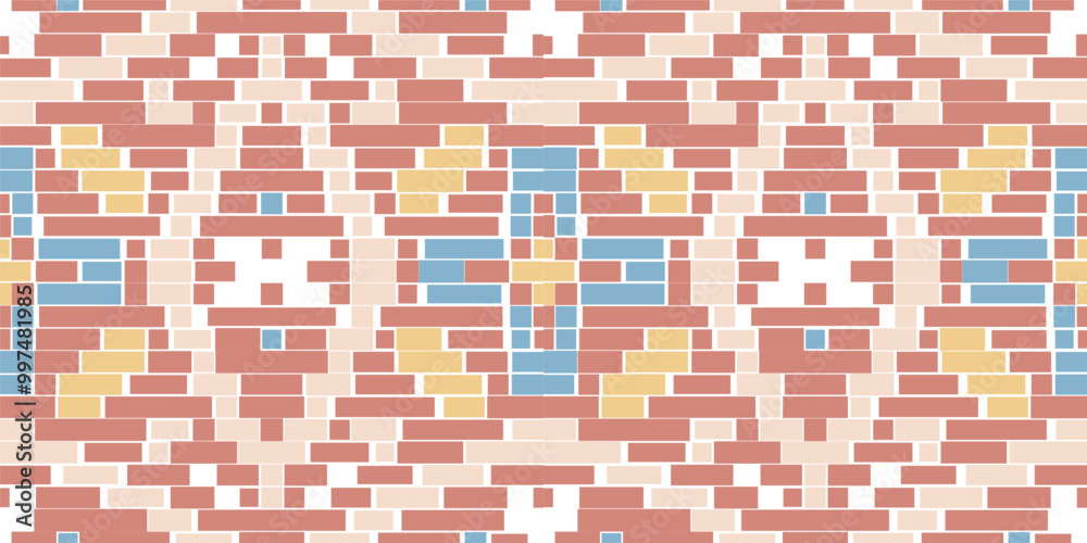 Fototapeta premium Scandinavian Korean Traditional Pattern Backgroundfolk Embroidery, Aztec Geometric Ornament Print. Design for Carpet, Wallpaper, Clothing, Wrapping, Fabric