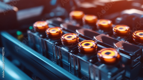 A picture showing how a car battery stores and provides electricity. It's a battery that can be recharged. photo