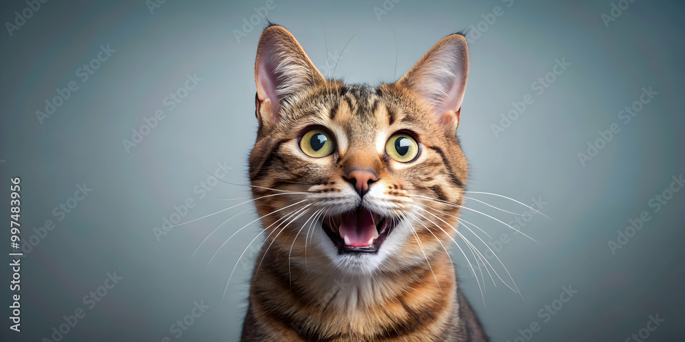 Portrait of a joyful and enthusiastic cat , happy, excited, feline, animal, pet, playful, adorable, cute, whiskers, fur Portrait of a joyful and enthusiastic cat , happy, excited, feline, animal, pet, playful, adorable, cute, whiskers, fur