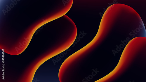 Abstract Fluid Gradient Shapes with Dark Background