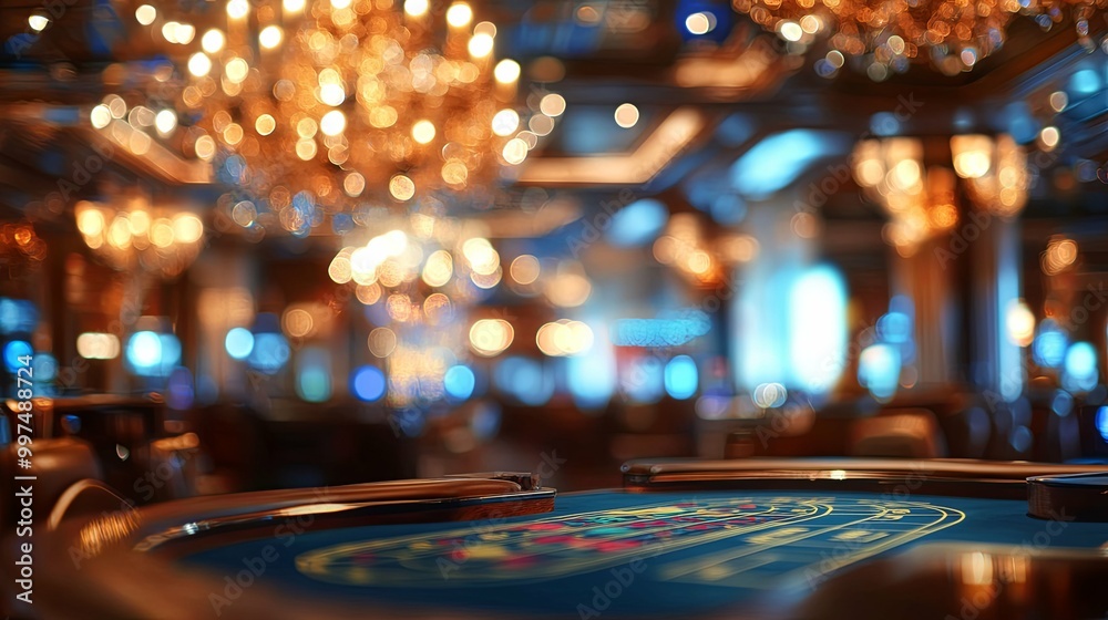 A Close-Up View of a Roulette Table in a Luxurious Casino Setting A Close-Up View of a Roulette Table in a Luxurious Casino Setting