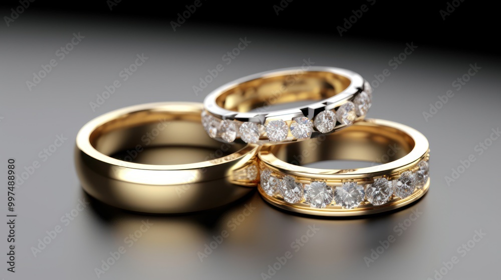 Three Diamond Wedding Rings Three Diamond Wedding Rings