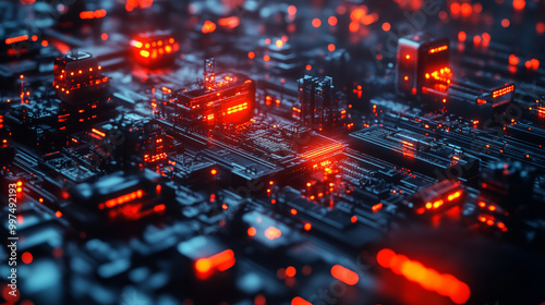 Distributed Denial-of-Service - DDoS Attack Concept - An Attacker Disrupting the Traffic of a Targeted Server or Network Using a Botnet - 3D Illustration. photo