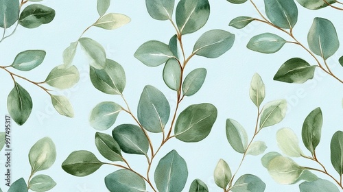 Leafy pattern on a light background.