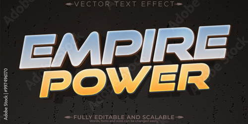 Empire editable text effect, editable power and ruler text style