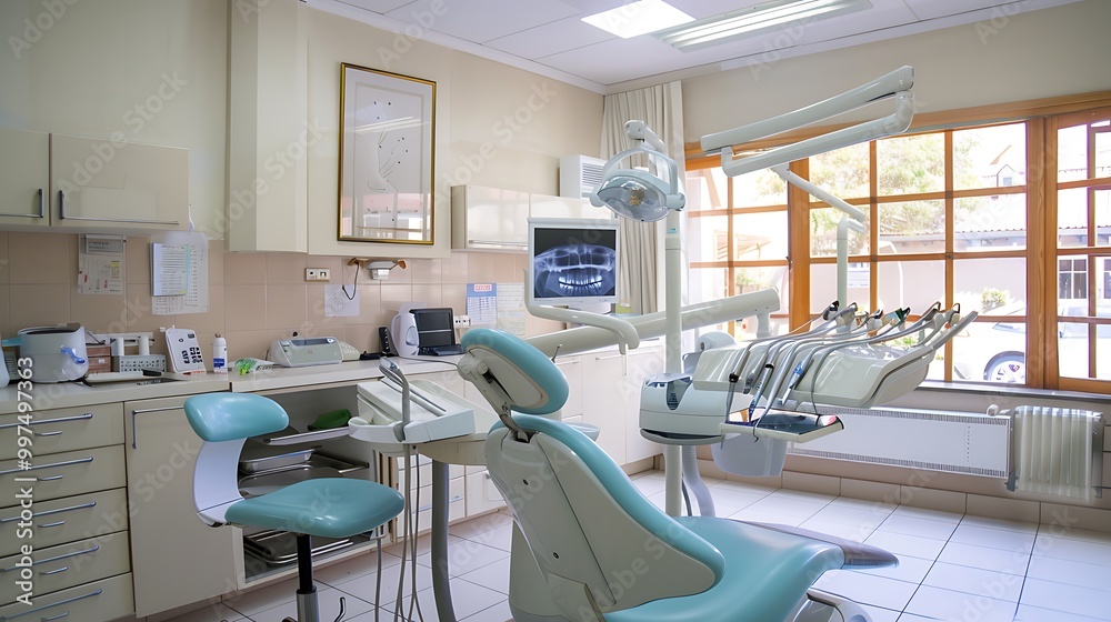Dentist's office a patient ready for root canal treatment Dentist's office a patient ready for root canal treatment