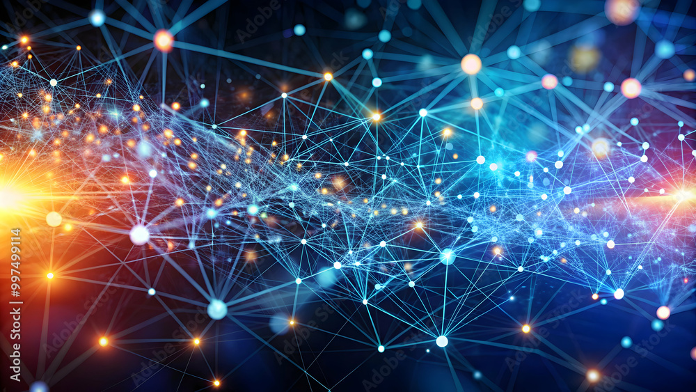 Fototapeta premium Abstract of a high definition twinkle particle background communication network, particle, background