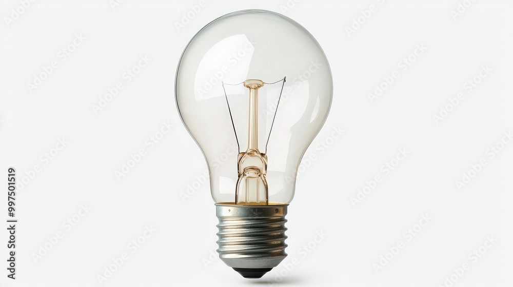 Clear Light Bulb Isolated on White Background Innovation Idea Symbol Clear Light Bulb Isolated on White Background Innovation Idea Symbol