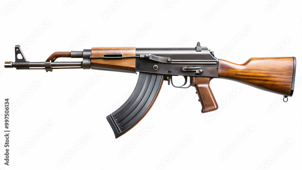 Ak 47 assault rifle isolated on white background, gun, weapon, firearm, automatic, military, violence, war, combat, assault Ak 47 assault rifle isolated on white background, gun, weapon, firearm, automatic, military, violence, war, combat, assault