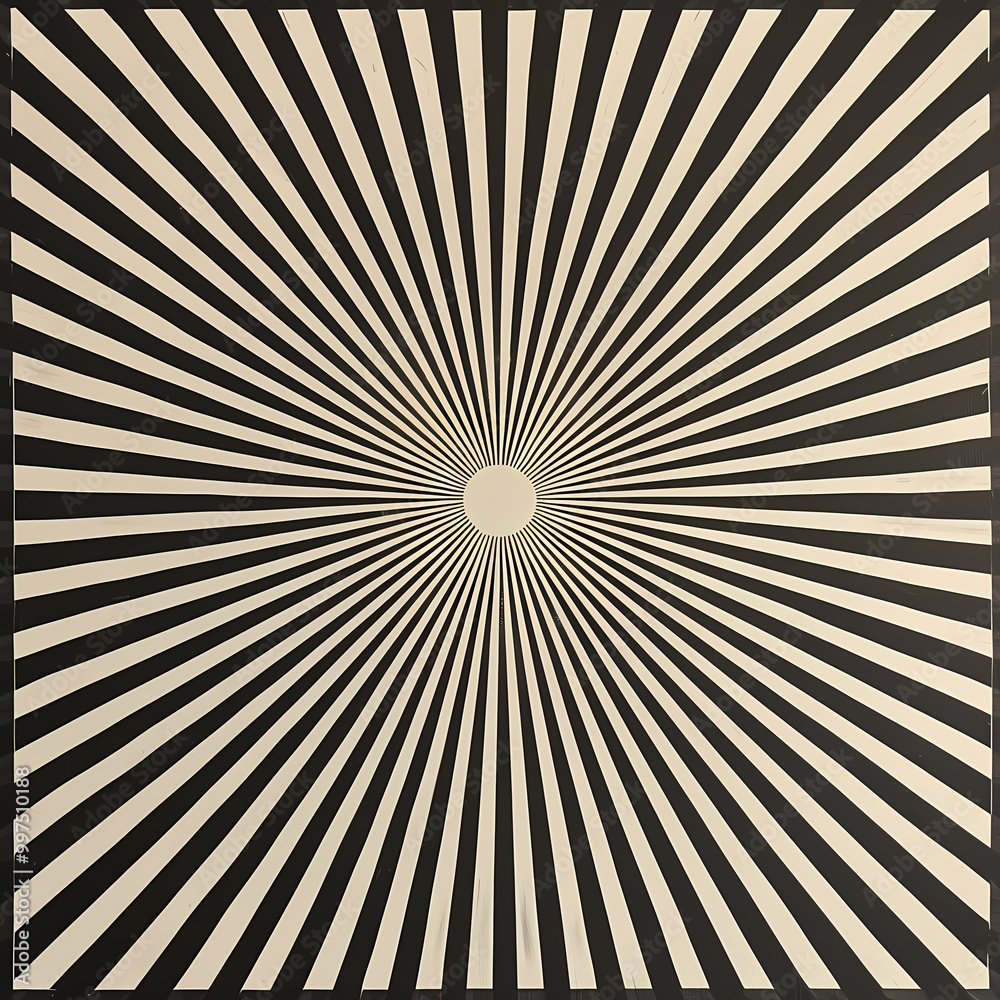 A striking black and white radial pattern with alternating stripes converging at the center, creating a mesmerizing visual effect. A striking black and white radial pattern with alternating stripes converging at the center, creating a mesmerizing visual effect.