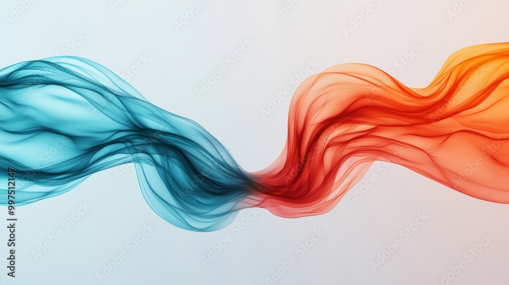 Colorful flowing abstract smoke on a white background. Colorful flowing abstract smoke on a white background.