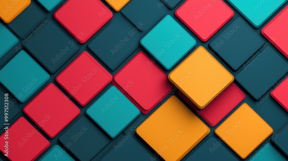 Colorful geometric shapes arranged in a modern pattern, ideal for design projects. Colorful geometric shapes arranged in a modern pattern, ideal for design projects.