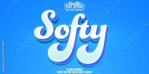 Softy editable text effect, customizable gentle and soft 3d font style