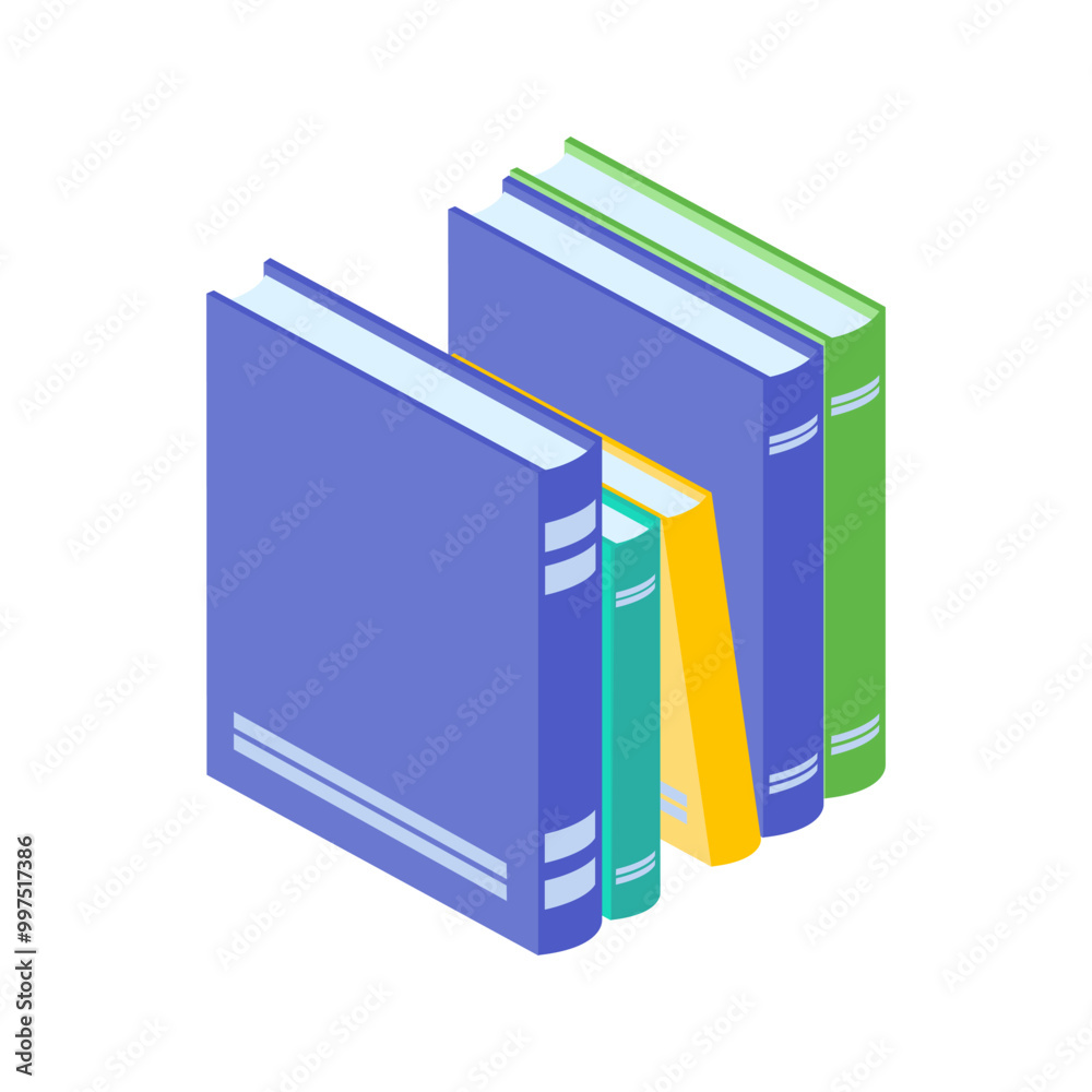 Vector Illustration of Books Isometric Vector Illustration of Books Isometric
