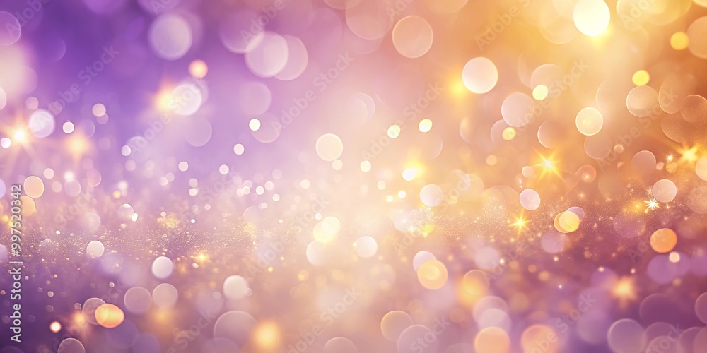 Abstract Purple and Golden Bokeh Background with Glittering Lights and Soft Focus for Festive Designs Abstract Purple and Golden Bokeh Background with Glittering Lights and Soft Focus for Festive Designs