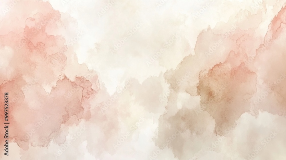 Soft watercolor clouds in warm tones. Soft watercolor clouds in warm tones.
