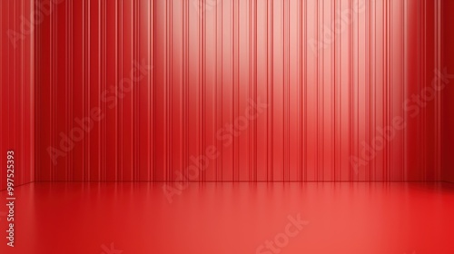 Abstract red interior with smooth walls, suitable for creative backgrounds.