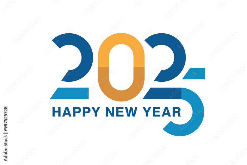 2025 Happy New Year design vector.