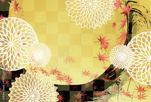 紅葉　もみじ　菊　背景