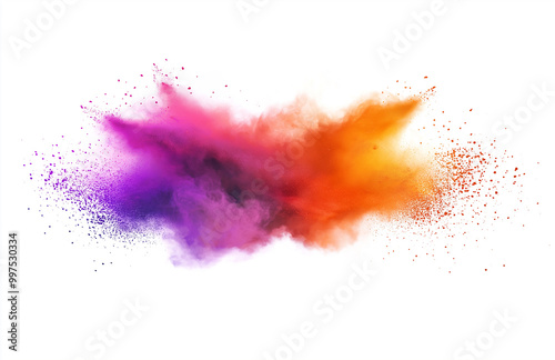 colorful ink splashes on white