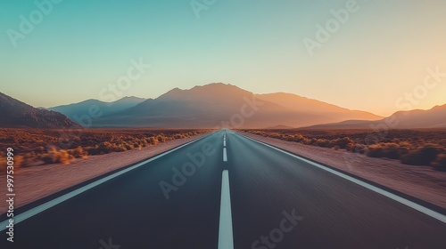 Scenic Highway Cutting Through Desert Landscape at Dusk