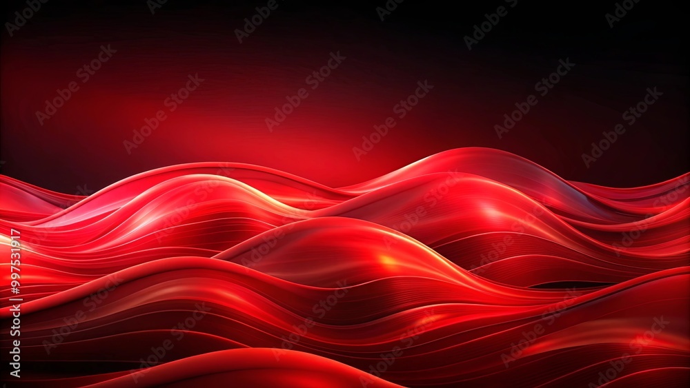 Abstract Red Wavy Lines on a Dark Background with a Subtle Glow Abstract Red Wavy Lines on a Dark Background with a Subtle Glow