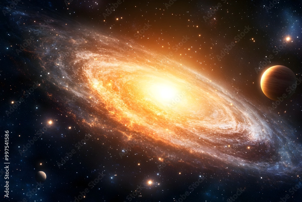 Obraz premium Majestic Cosmic Tapestry A Glimpse into the Vastness of Deep Space,World Space week concept background